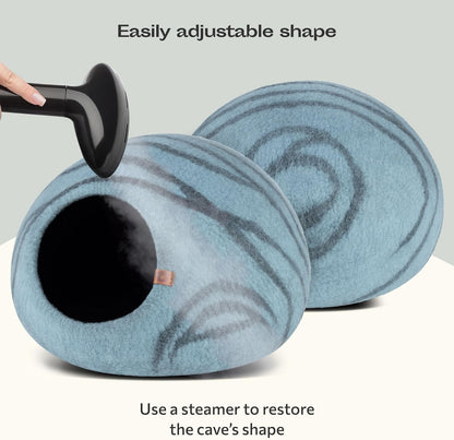 Premium Felt CAT CAVE Bed, Medium, Aquamarine